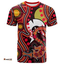 custom personalised naidoc aboriginal lizard t shirt red style