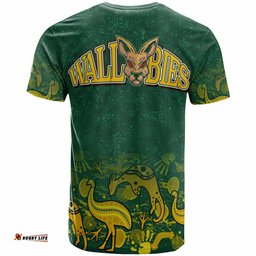 wallabies rugby t shirt custom wallabies aboriginal with animals t shirt 0