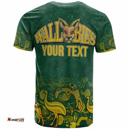 wallabies rugby t shirt custom wallabies aboriginal with animals t shirt 0