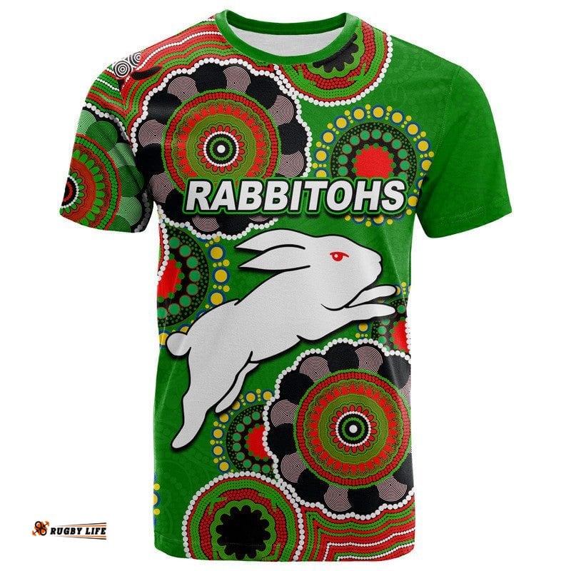 custom personalised rabbitohs rugby aboriginal vibe t shirt