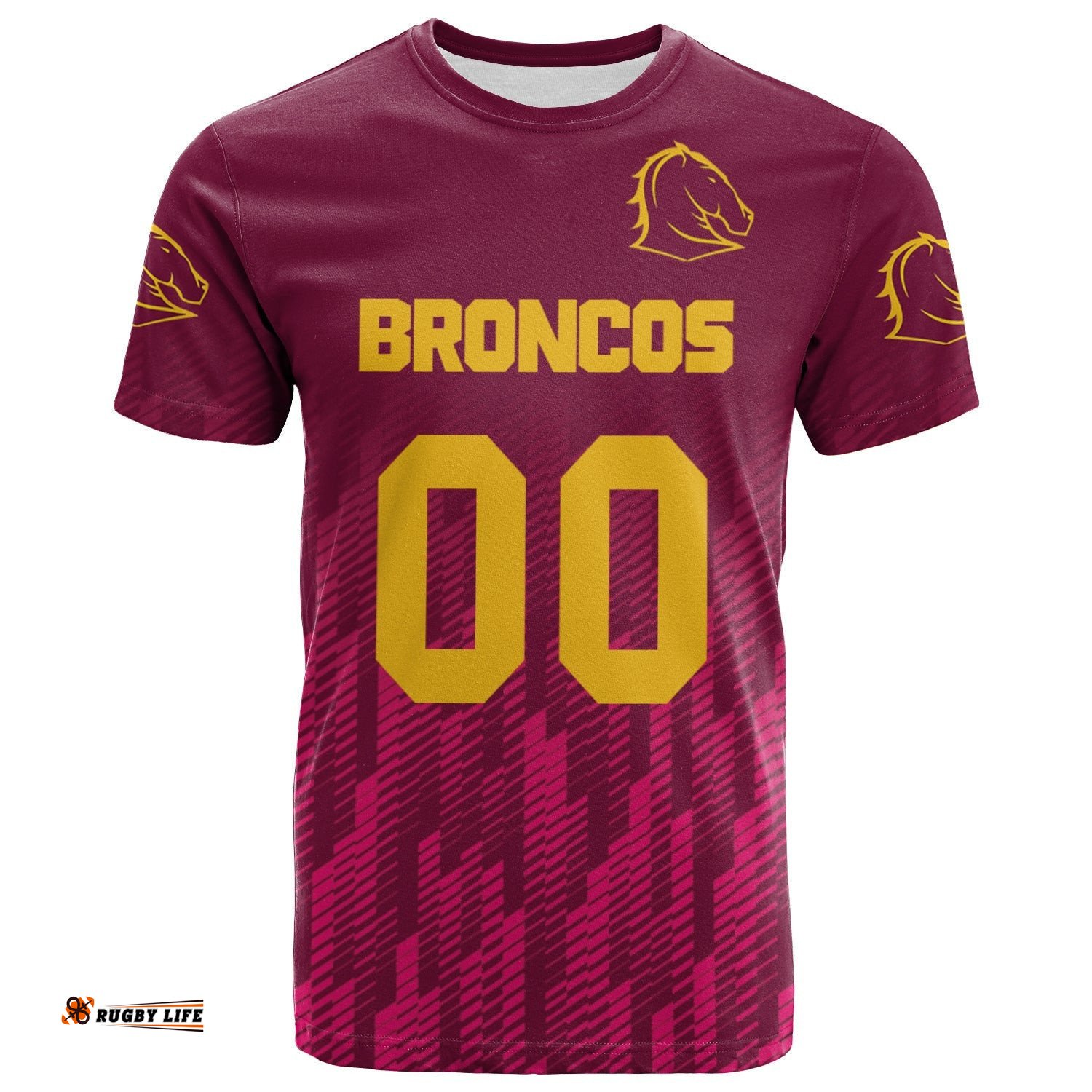brisbane broncos t shirt logo sport ombre nrl