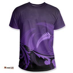 silver fern new zealand t shirt purple