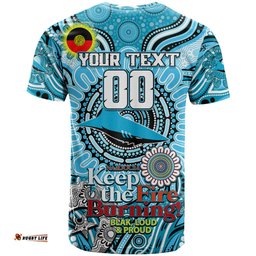 custom naidoc week 2024 sharks t shirt mascot rugby dt02