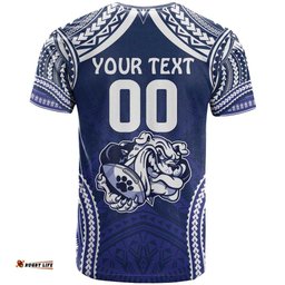 bulldogs rugby custom t shirt go berries with polynesian style