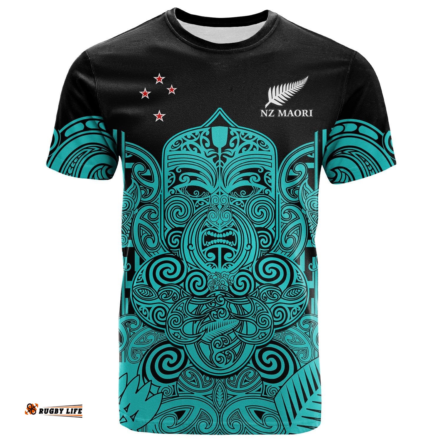 custom text and number new zealand tiki rugby t shirt nz maori koru pattern ver.02
