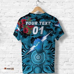 custom personalised port adelaide power anzac t shirt indigenous vibes