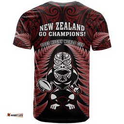 new zealand aotearoa rugby t shirt nz tiki with maori fern world cup red version