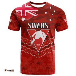 swans football anzac t shirt lest we forget