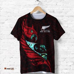 new zealand t shirt manaia paua fern wing redAmazing Aussie