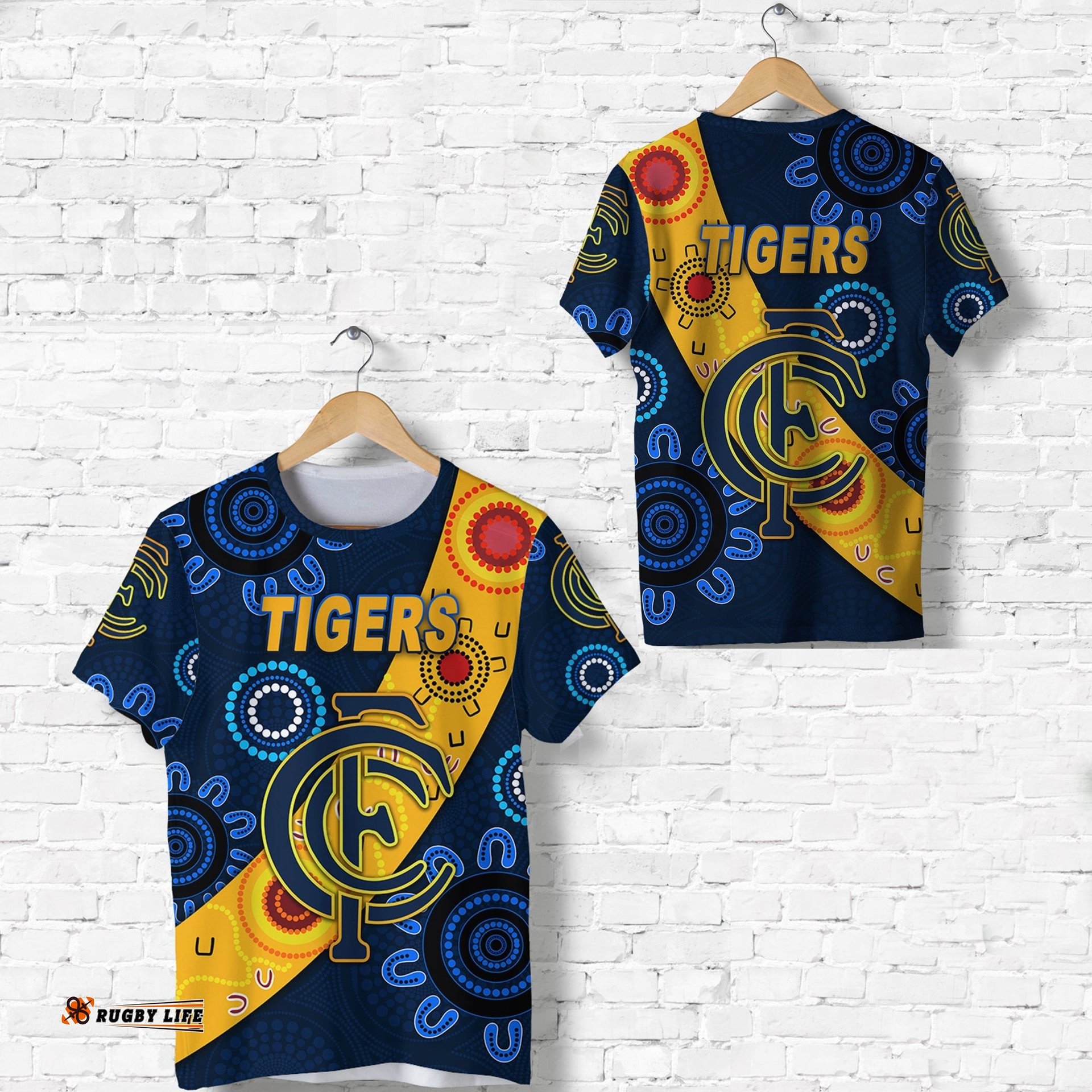 claremont football club t shirt tigers indigenous version navy