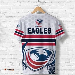 custom personalised usa rugby t shirt eagles simple style white