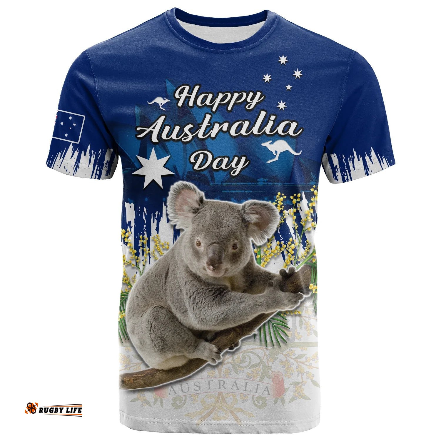 australia day t shirt koala sydney opera house flag color