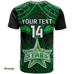 custom melbourne stars cricket t shirt 2023 unique indigenous art mix polynesian pattern
