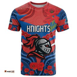 custom knights rugby anzac t shirt novocastrians gallipoli soldier with aboriginal art