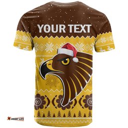 custom personalised hawthorn football t shirt hawks indigenous merry christmas