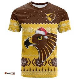 custom personalised hawthorn football t shirt hawks indigenous merry christmas