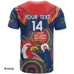 custom nrl roosters naidoc week t shirt keep the fire burning indigenous art
