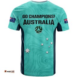 australia soccer t shirt turquoise matildas world cup 2023 go champions