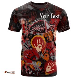custom aboriginal t shirts indigenous fish hand art