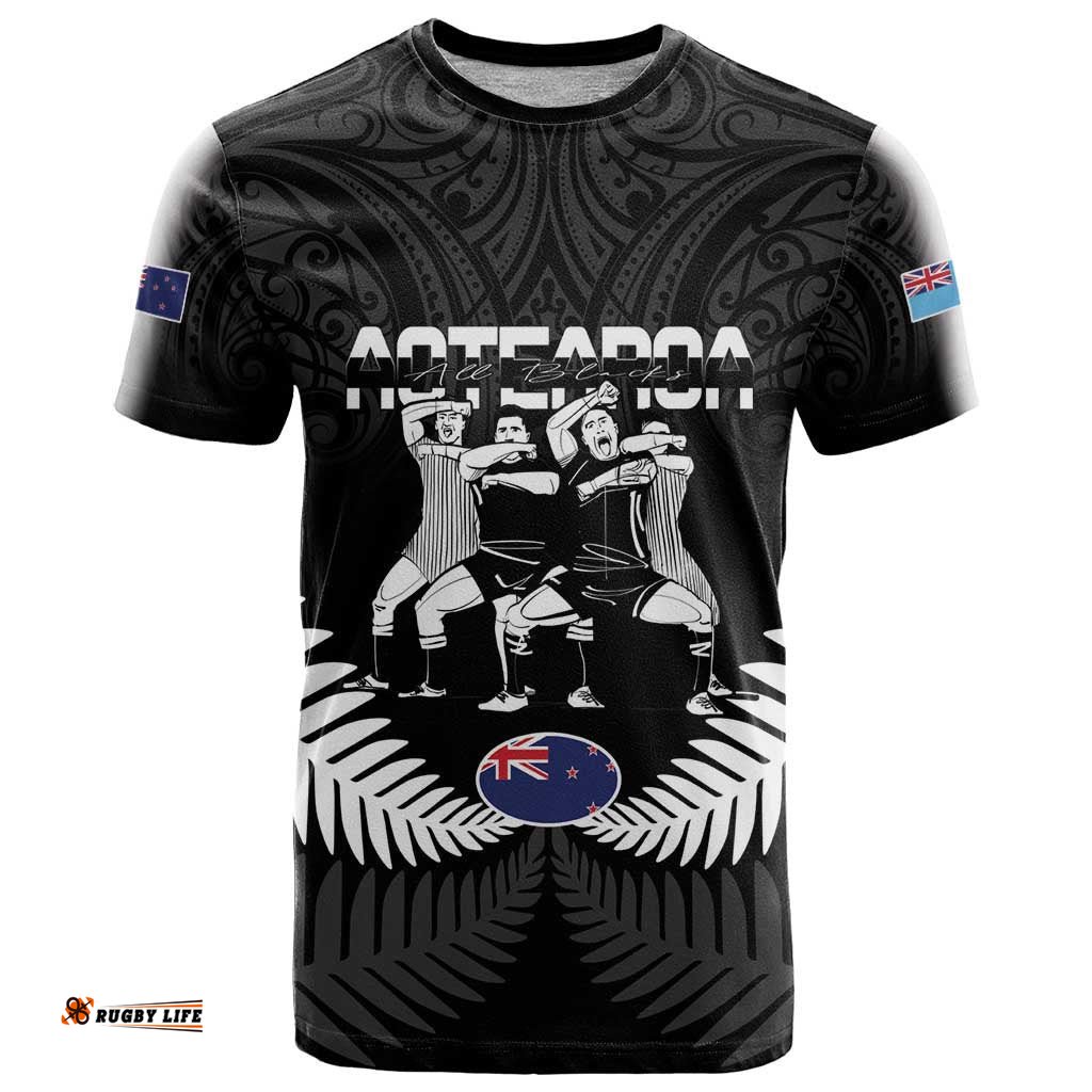 new zealand and fiji tapa rugby t shirt haka dance mix cibi dance together