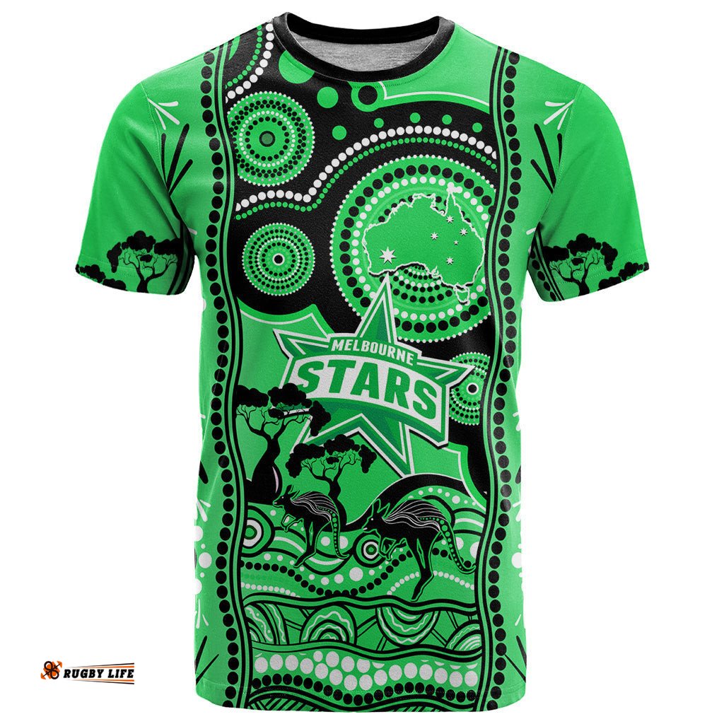 custom melbourne stars cricket t shirt happy australia day aboriginal art
