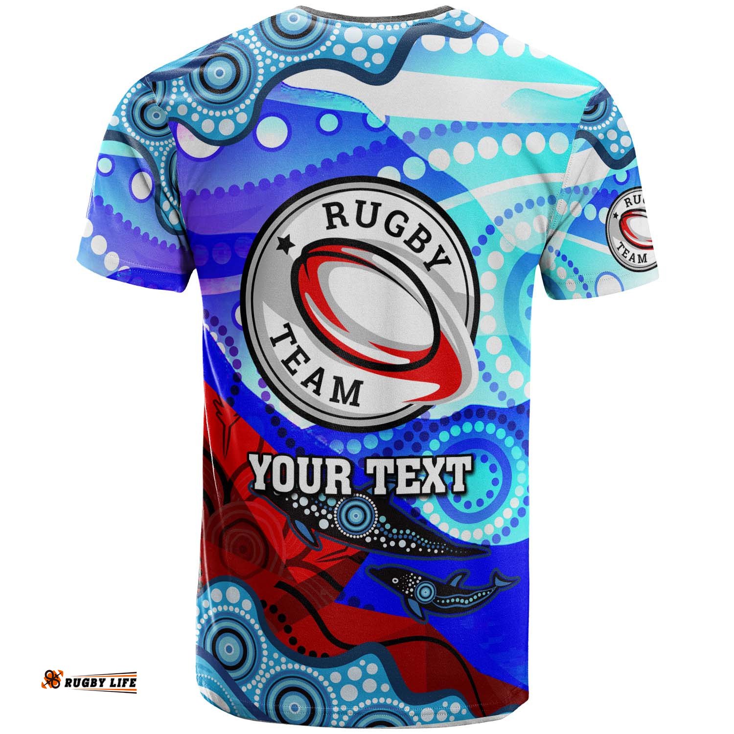 nrlw knights rugby t shirt custom woman knights with aboriginal dot painting style player and number woman t shirtAmazing Aussie