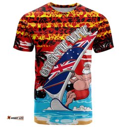 australia surfing christmas t shirt catch the wave dt02