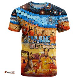 australia kangaroo aboriginal camping t shirt aussie outback camping with beer dt02