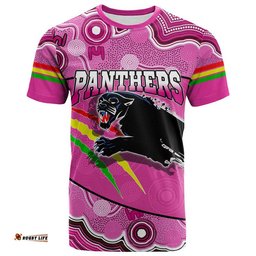 custom personalised panthers rugby t shirt aboriginal basic style pink