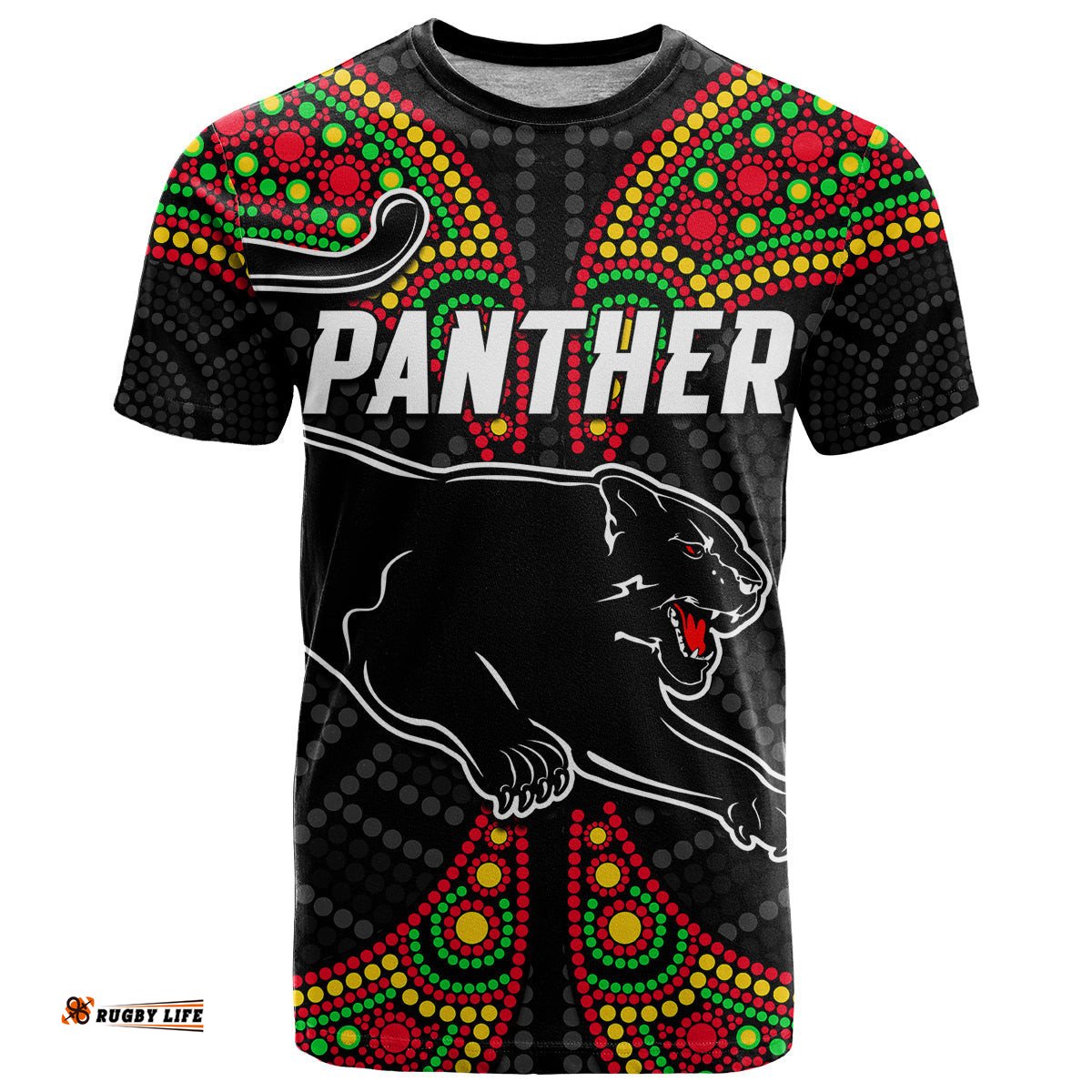 panthers liquorice allsorts rugby aboriginal t shirt