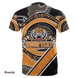 custom personalised wests tigers t shirt version aboriginal