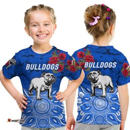 canterbury bankstown bulldogs anzac 2022 t shirt indigenous vibes blue