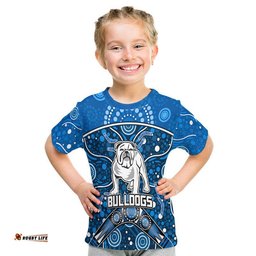 bulldogs rugby t shirt boomerang indigenous dots