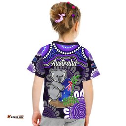 australia koala aboriginal t shirt koala hugging rugby ball purple