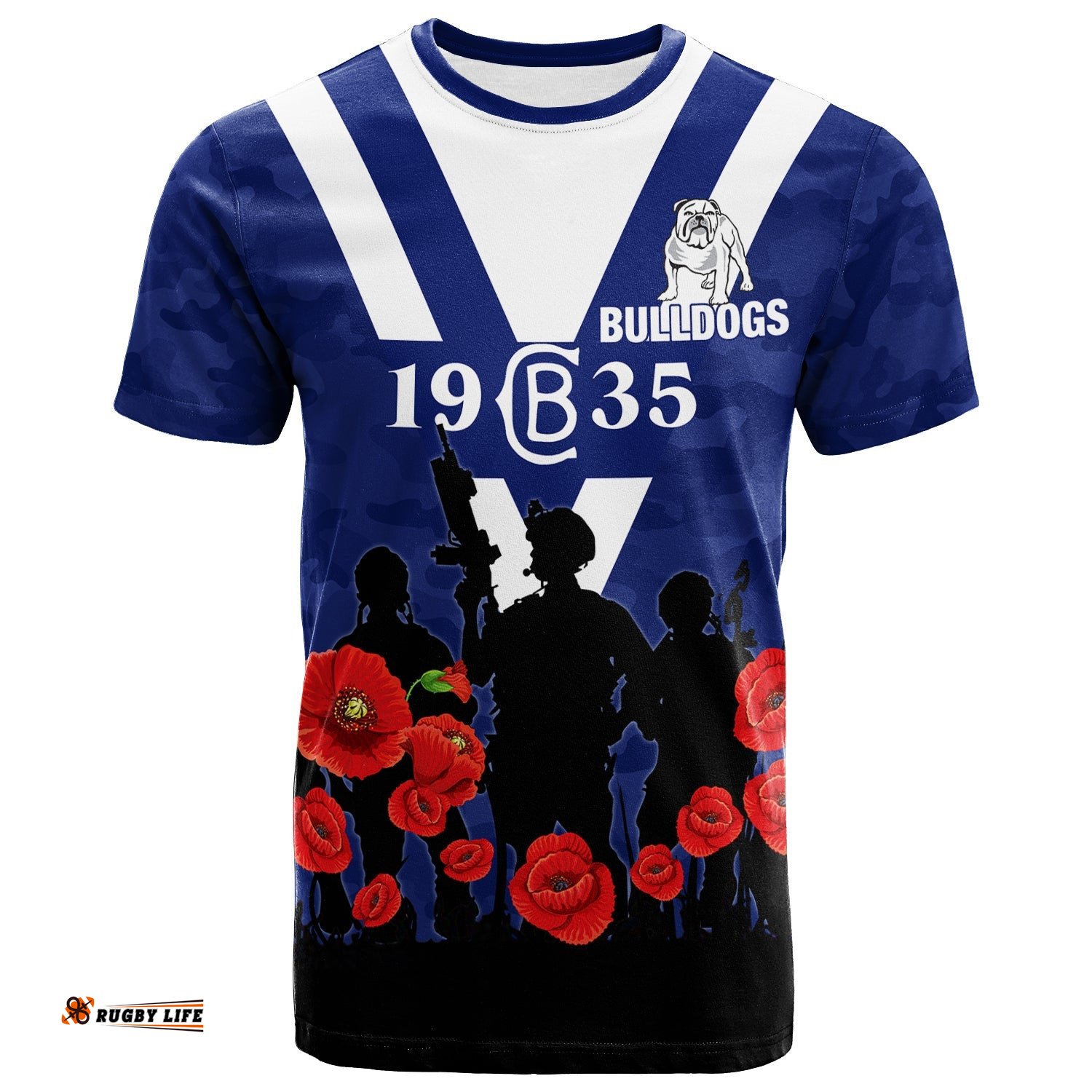 canterbury bankstown bulldogs anzac day camo t shirt