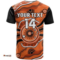 custom text and number brisbane roar football t shirt go lions aboriginal