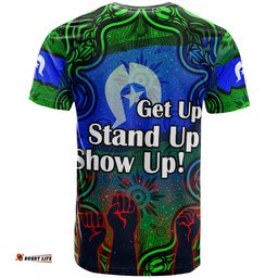 australia naidoc week 2022 t shirt custom black raised hands with aboriginal inspired patterns t shirt