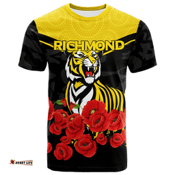 richmond anzac day indigenous art t shirt