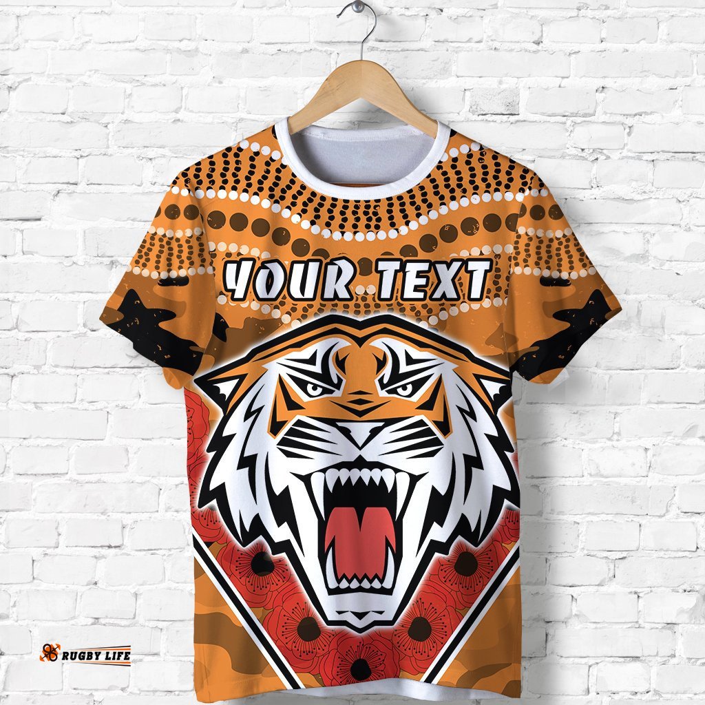 custom personalised tigers anzac t shirt wests