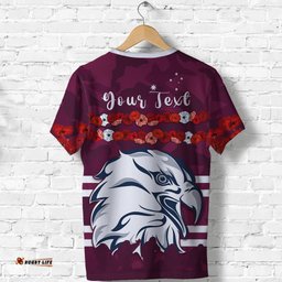 custom personalised sea eagles anzac day t shirt poppy lest we forget