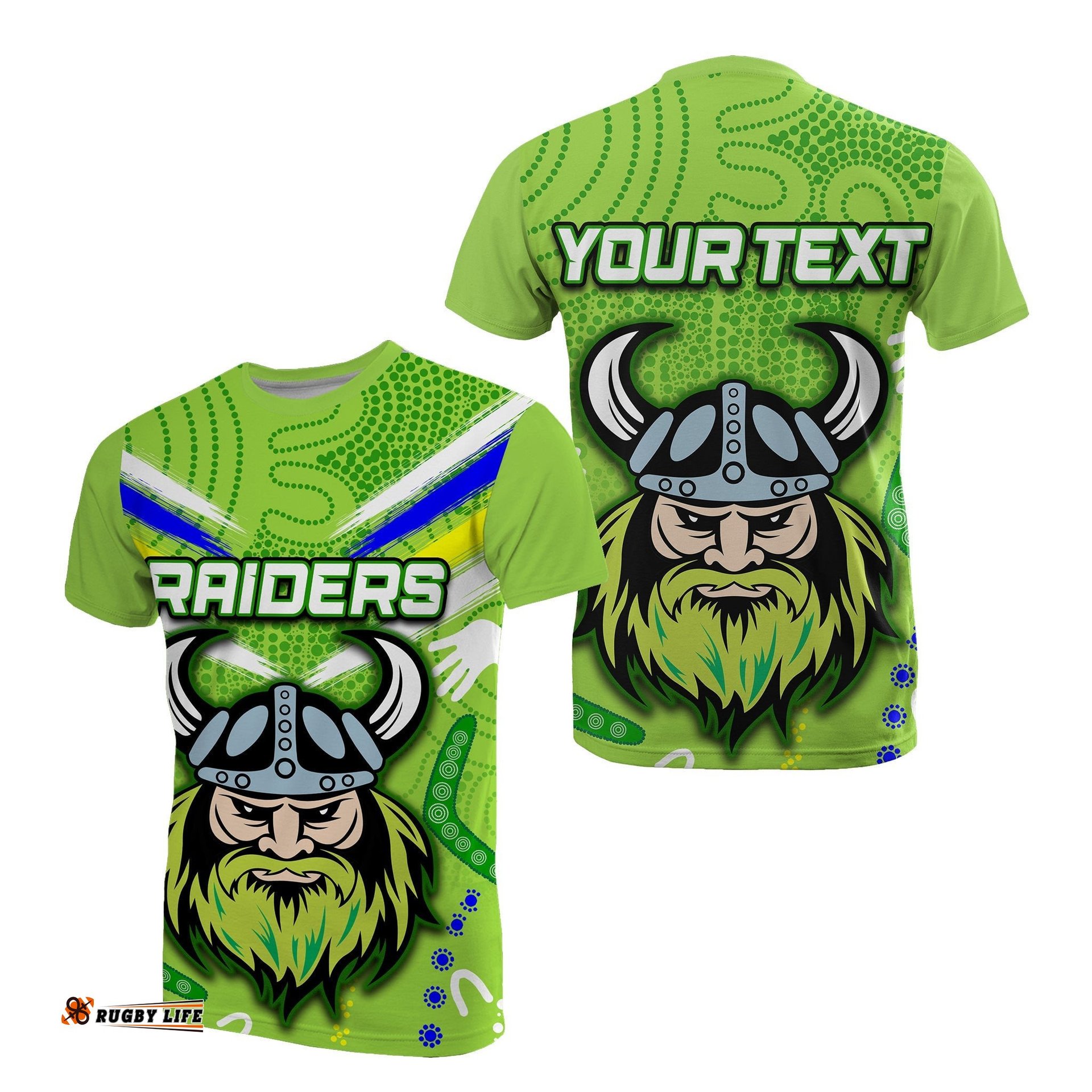 custom personalised raiders t shirt aboriginal simple