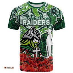raiders t shirt anzac day poppy flowers with aboriginal