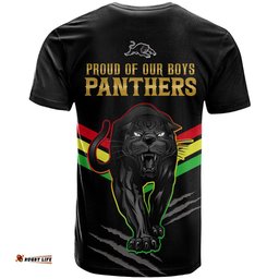 nrl panthers t shirt premiers 2023 three peat proud of our boys black