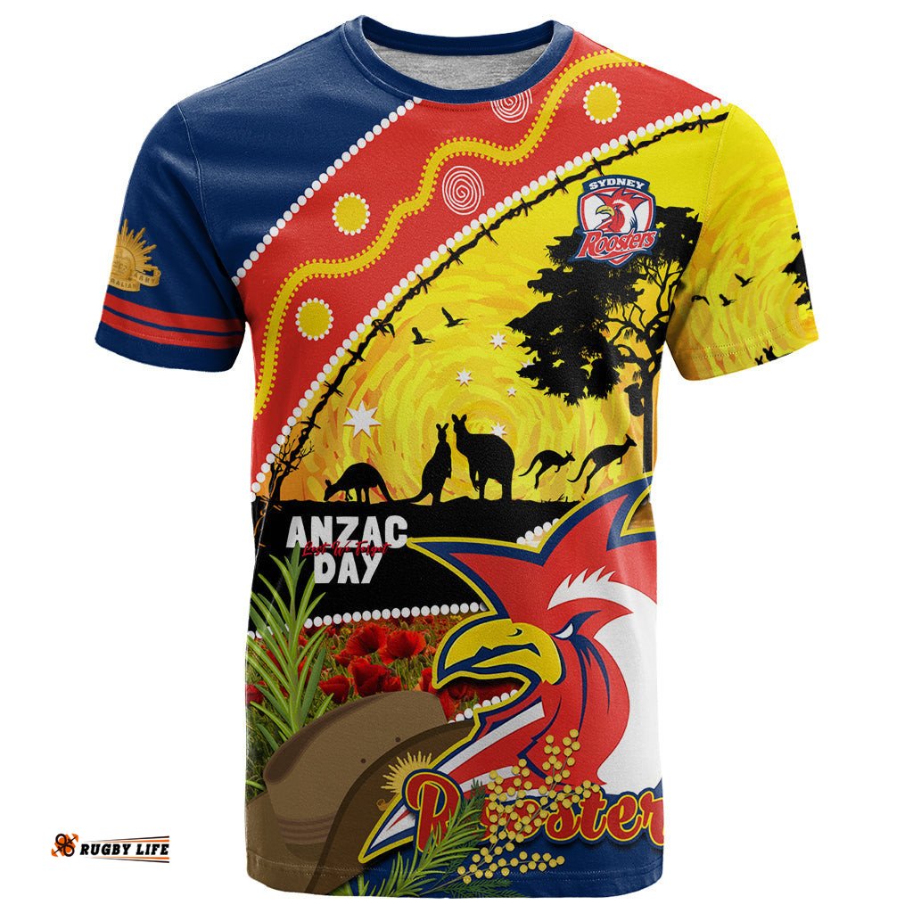 roosters anzac day t shirt rosemary starring night style