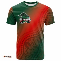 rabbitohs rugby t shirt custom rabbit sport with aboriginal patterns t shirt 0