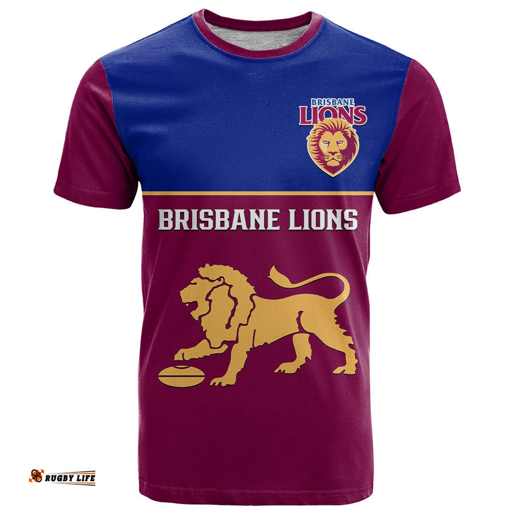 brisbane lions football 2023 t shirt sporty maroon version