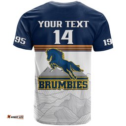 custom text and number brumbies rugby 1995 super sporty style t shirt