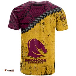 brisbane broncos t shirt grunge polynesian tattoo nrl