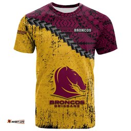 brisbane broncos t shirt grunge polynesian tattoo nrl