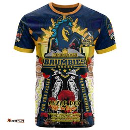 brumbies rugby custom t shirt remembrance canberra act brumbies with indigenous patterns and poppy flowers